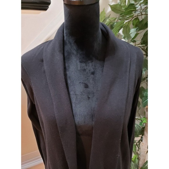 Cabi Women's Black Solid Cotton Long Sleeve Open Front Cardigan Sweater Medium - Picture 4 of 11